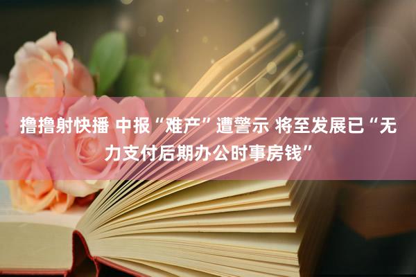 撸撸射快播 中报“难产”遭警示 将至发展已“无力支付后期办公时事房钱”