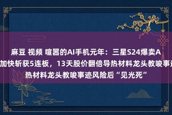 麻豆 视频 喧嚣的AI手机元年：三星S24爆卖A股供货商一字涨停加快斩获5连板，13天股价翻倍导热材料龙头教唆事迹风险后“见光死”