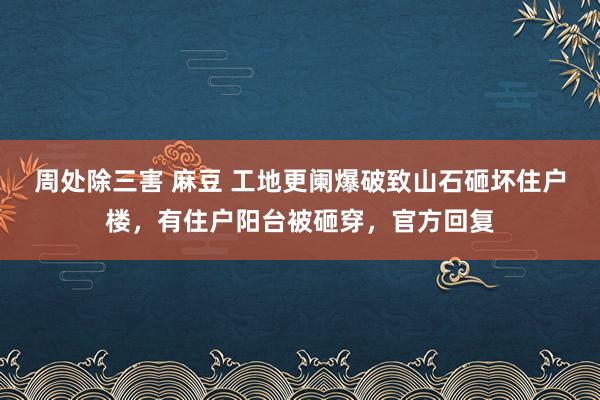 周处除三害 麻豆 工地更阑爆破致山石砸坏住户楼，有住户阳台被砸穿，官方回复