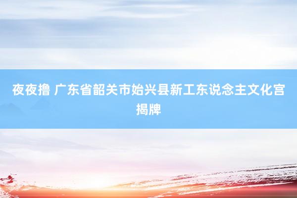 夜夜撸 广东省韶关市始兴县新工东说念主文化宫揭牌