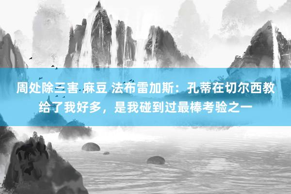 周处除三害 麻豆 法布雷加斯：孔蒂在切尔西教给了我好多，是我碰到过最棒考验之一