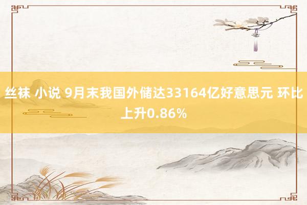 丝袜 小说 9月末我国外储达33164亿好意思元 环比上升0.86%