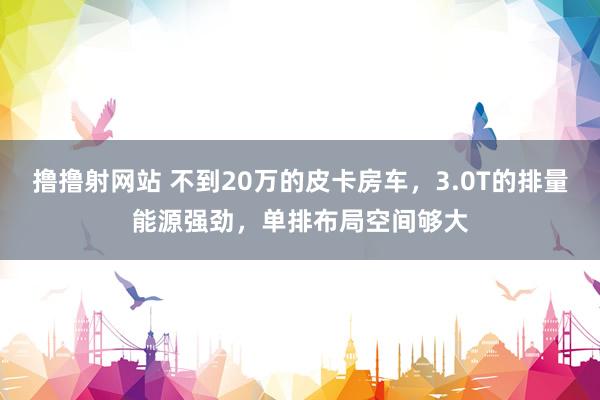 撸撸射网站 不到20万的皮卡房车，3.0T的排量能源强劲，单排布局空间够大