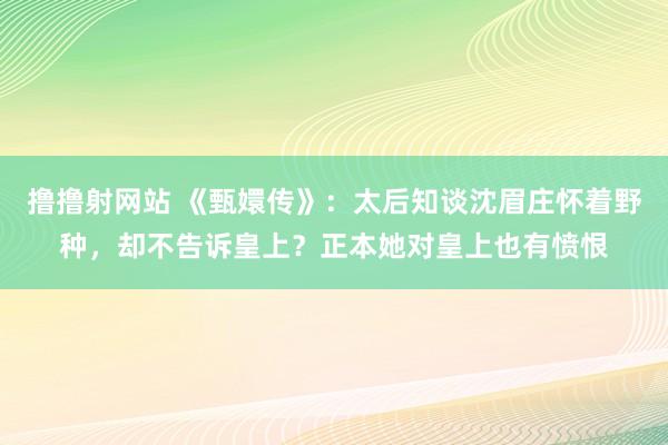 撸撸射网站 《甄嬛传》：太后知谈沈眉庄怀着野种，却不告诉皇上？正本她对皇上也有愤恨