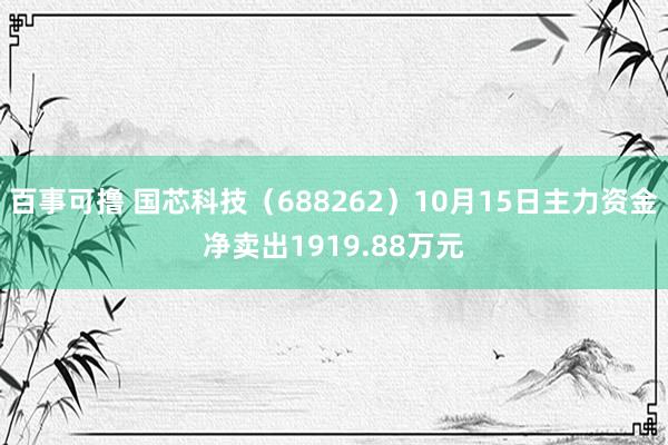 百事可撸 国芯科技（688262）10月15日主力资金净卖出1919.88万元