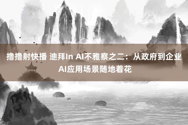 撸撸射快播 迪拜In AI不雅察之二：从政府到企业 AI应用场景随地着花