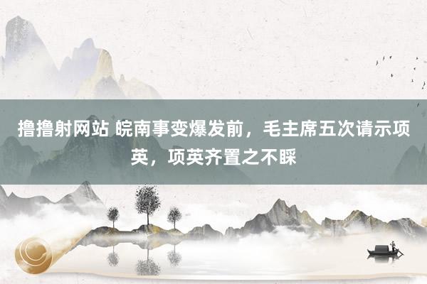 撸撸射网站 皖南事变爆发前，毛主席五次请示项英，项英齐置之不睬