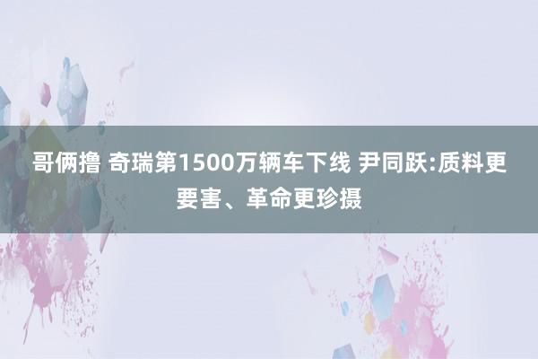 哥俩撸 奇瑞第1500万辆车下线 尹同跃:质料更要害、革命更珍摄