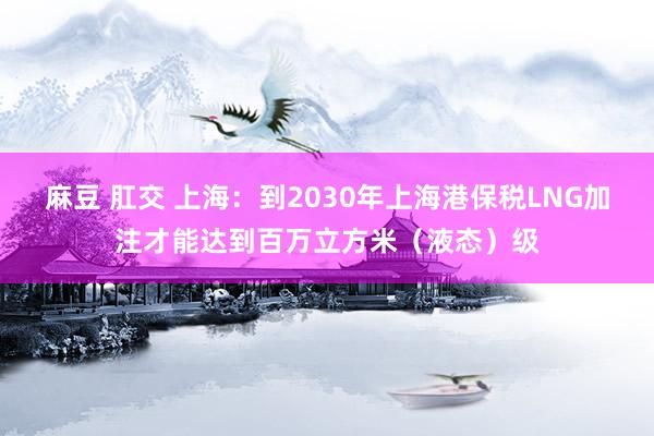 麻豆 肛交 上海：到2030年上海港保税LNG加注才能达到百万立方米（液态）级