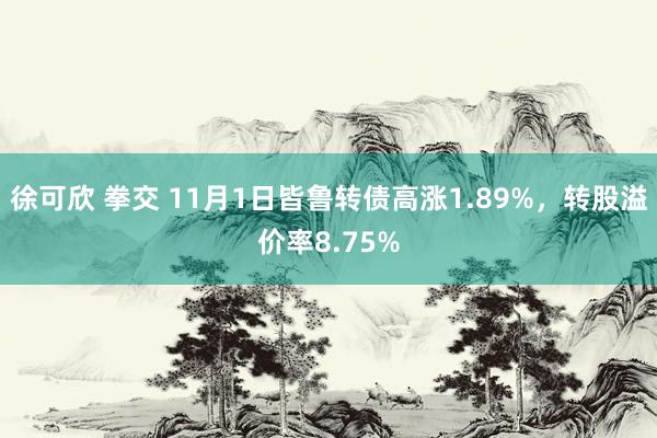 徐可欣 拳交 11月1日皆鲁转债高涨1.89%，转股溢价率8.75%