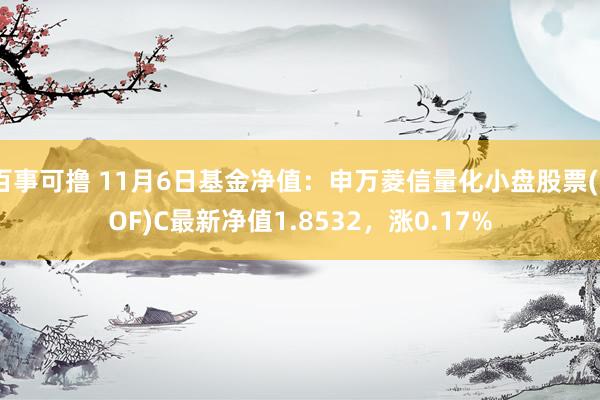 百事可撸 11月6日基金净值：申万菱信量化小盘股票(LOF)C最新净值1.8532，涨0.17%