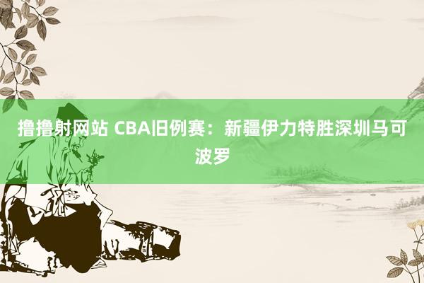 撸撸射网站 CBA旧例赛：新疆伊力特胜深圳马可波罗