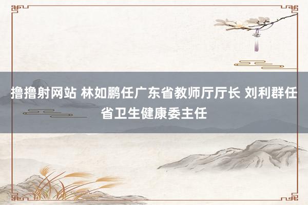 撸撸射网站 林如鹏任广东省教师厅厅长 刘利群任省卫生健康委主任