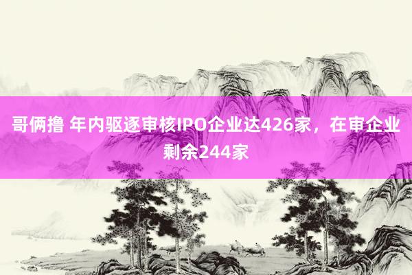 哥俩撸 年内驱逐审核IPO企业达426家，在审企业剩余244家