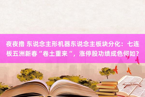 夜夜撸 东说念主形机器东说念主板块分化：七连板五洲新春“卷土重来“，涨停股功绩成色何如？