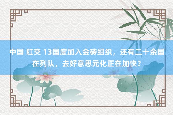 中国 肛交 13国度加入金砖组织，还有二十余国在列队，去好意思元化正在加快？