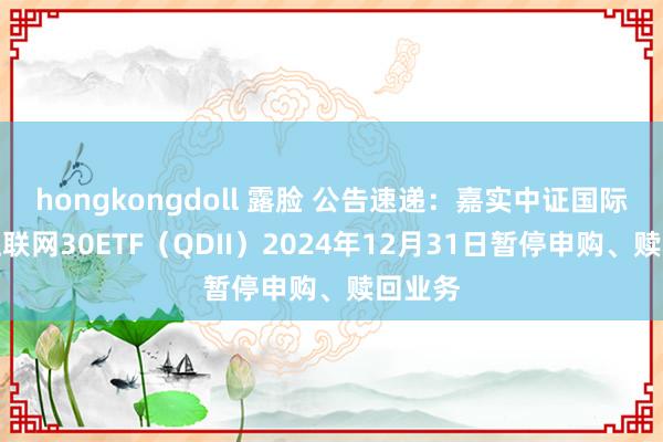 hongkongdoll 露脸 公告速递：嘉实中证国际中国互联网30ETF（QDII）2024年12月31日暂停申购、赎回业务