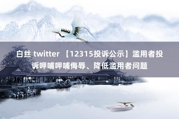 白丝 twitter 【12315投诉公示】滥用者投诉呷哺呷哺侮辱、降低滥用者问题