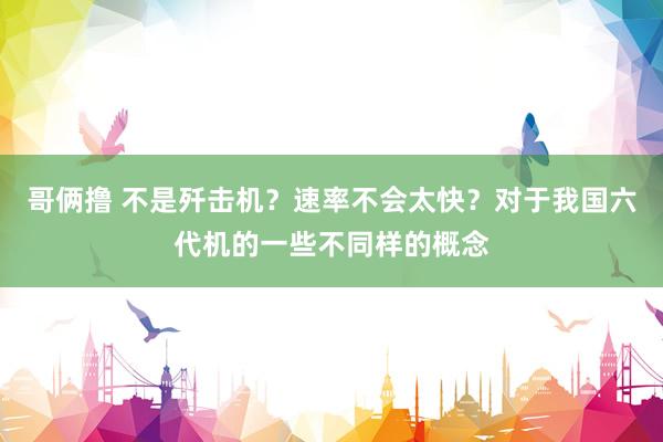 哥俩撸 不是歼击机？速率不会太快？对于我国六代机的一些不同样的概念