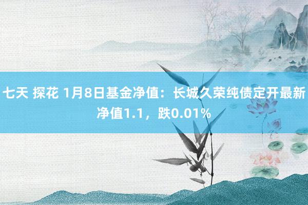 七天 探花 1月8日基金净值：长城久荣纯债定开最新净值1.1，跌0.01%