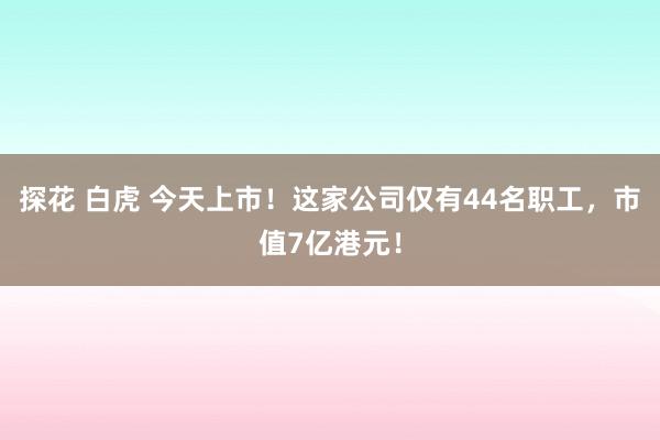 探花 白虎 今天上市！这家公司仅有44名职工，市值7亿港元！