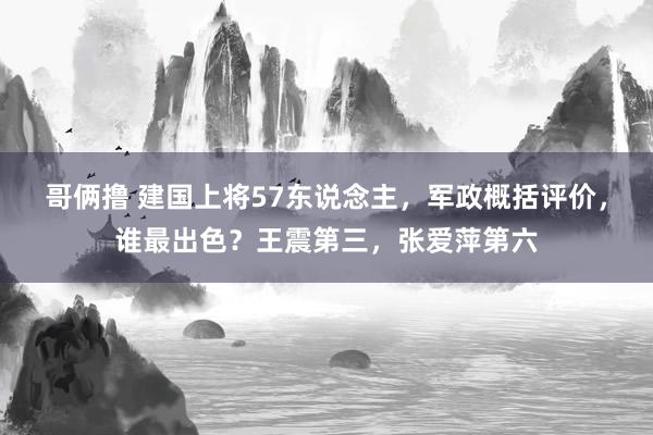 哥俩撸 建国上将57东说念主，军政概括评价，谁最出色？王震第三，张爱萍第六