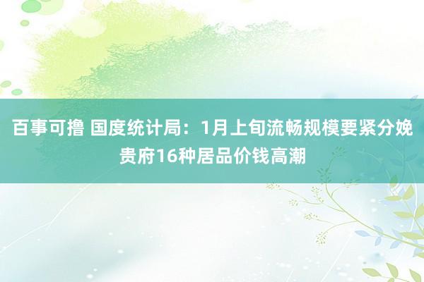 百事可撸 国度统计局：1月上旬流畅规模要紧分娩贵府16种居品价钱高潮