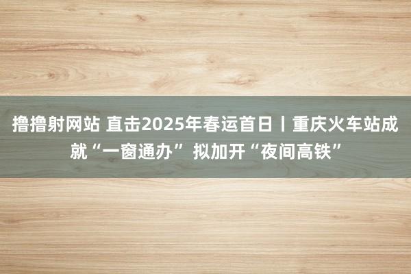 撸撸射网站 直击2025年春运首日丨重庆火车站成就“一窗通办” 拟加开“夜间高铁”